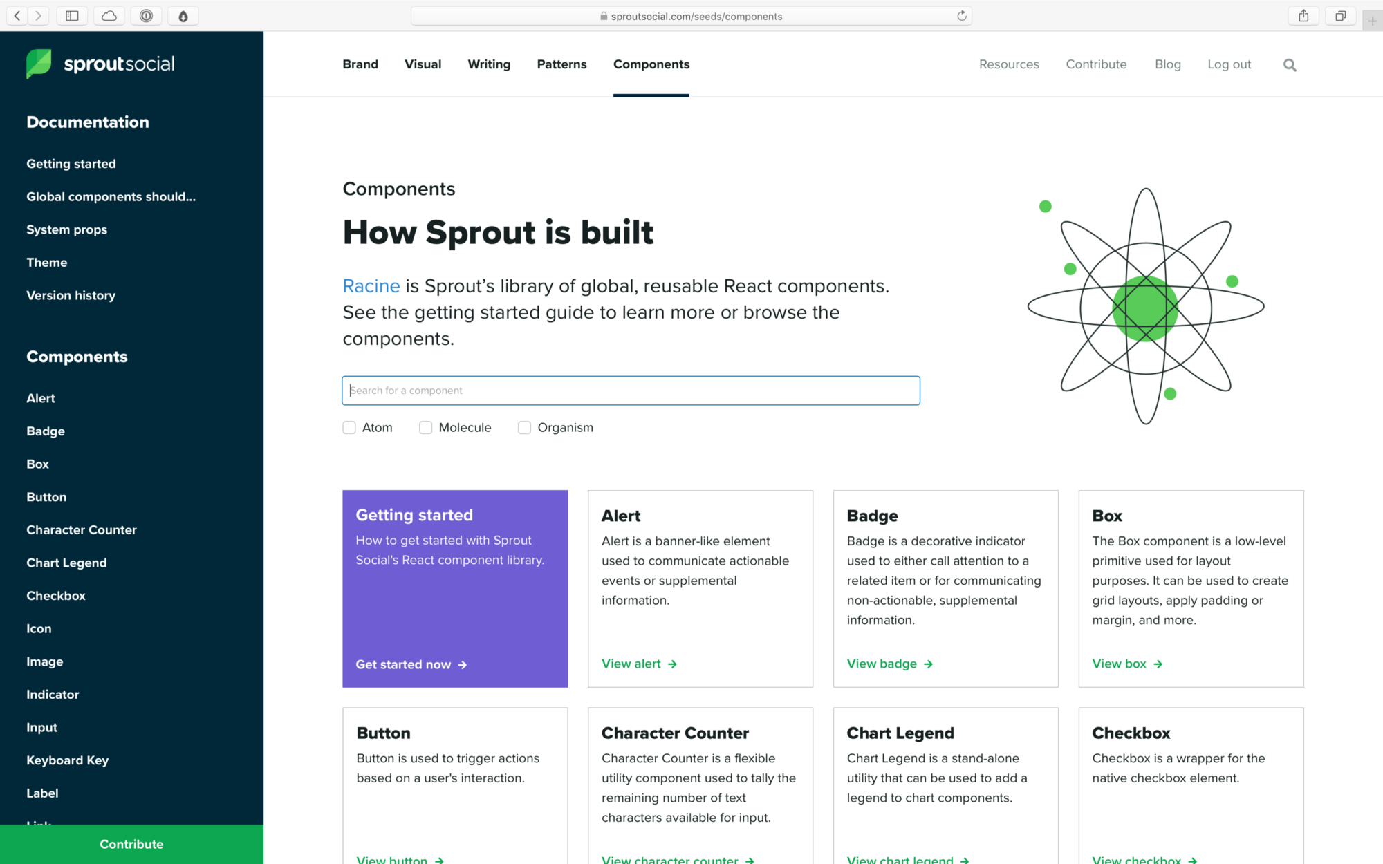 Our component library now lives right inside our design system, at seeds.sproutsocial.com/components