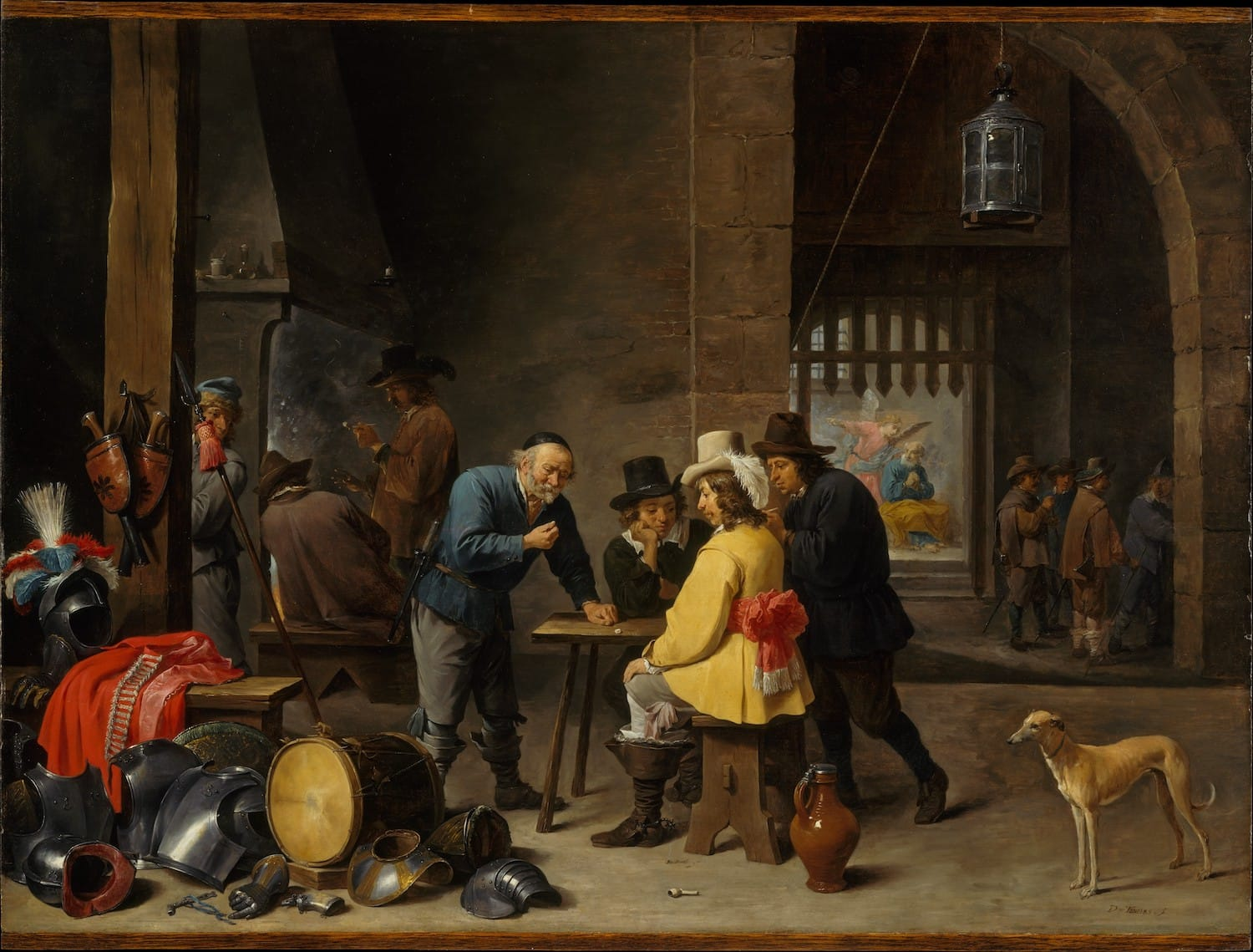 A painting titled "Guardroom with the Deliverance of Saint Peter"